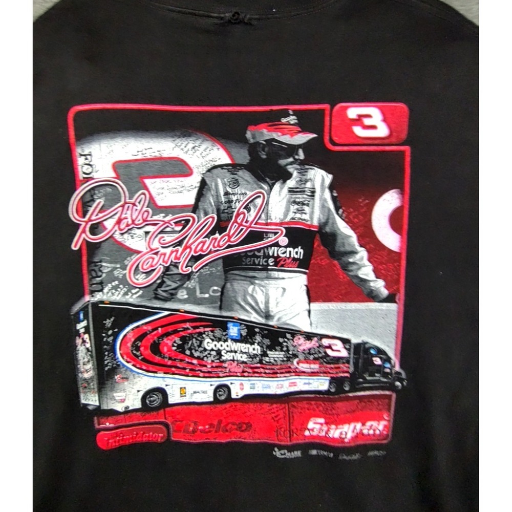 VTG Dale Earnhardt Mens Shirt L Black Chase Authentics Forever Man Fan 3 Nascar